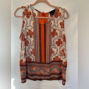 Orange Sleeveless Blouse